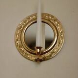 Applique murale vintage en laiton avec miroir