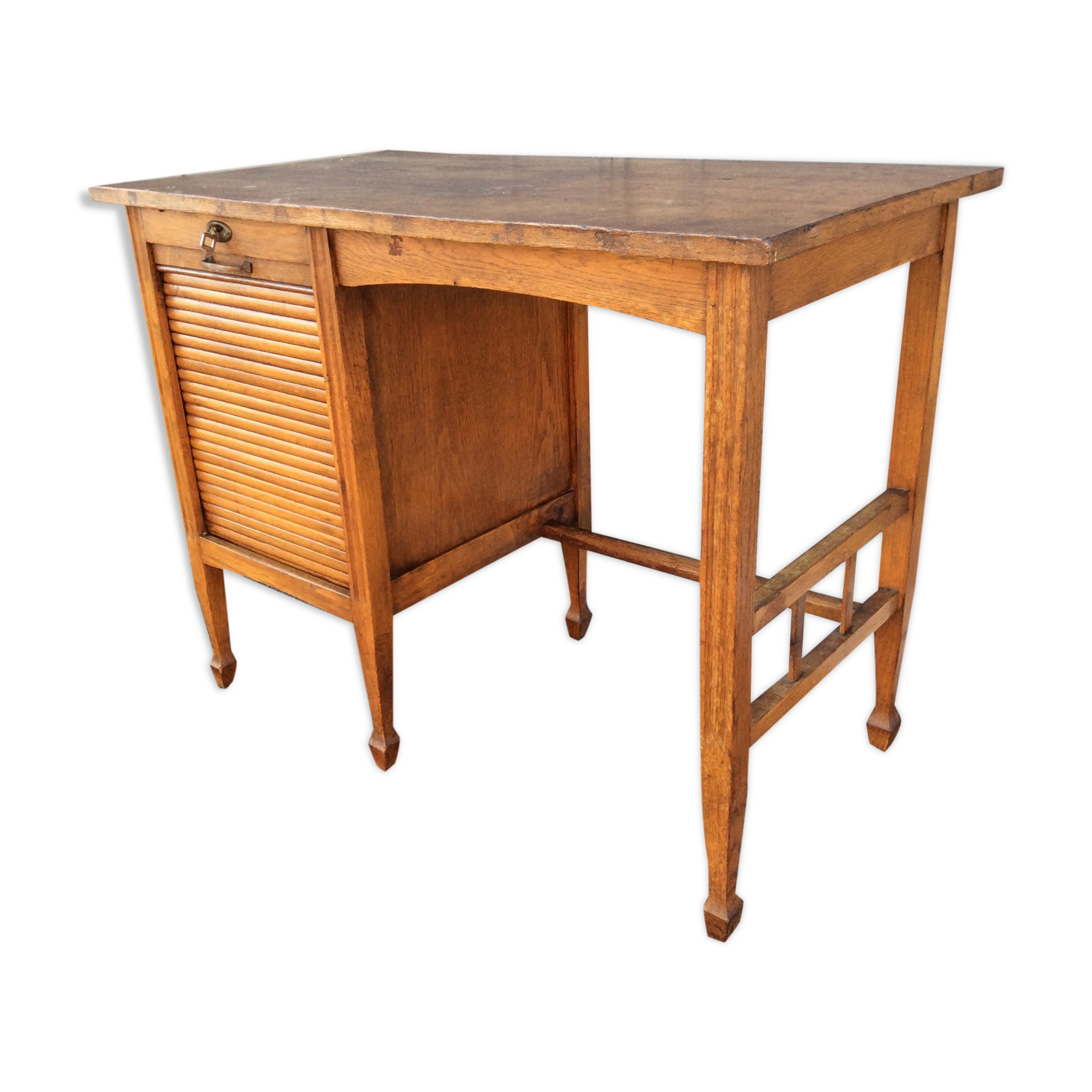 Oak curtain desk from the 1950s