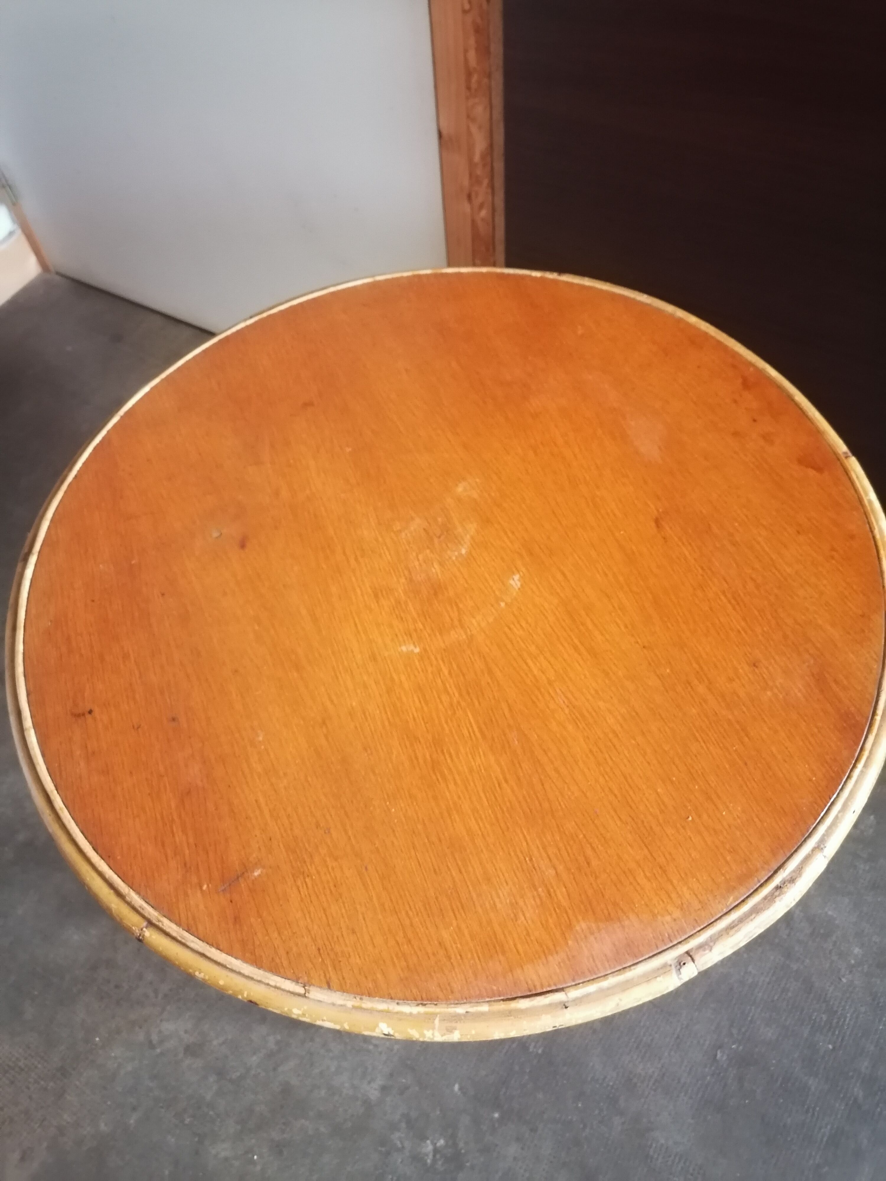 1960 wicker rattan coffee table