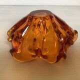 Yellow Murano style ashtray pocket tray
