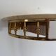 Floating wall console with drawer, brass body and marble top, 1960s, Italy
