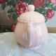 Vintage pink ceramic sugar bowl made by Salins France