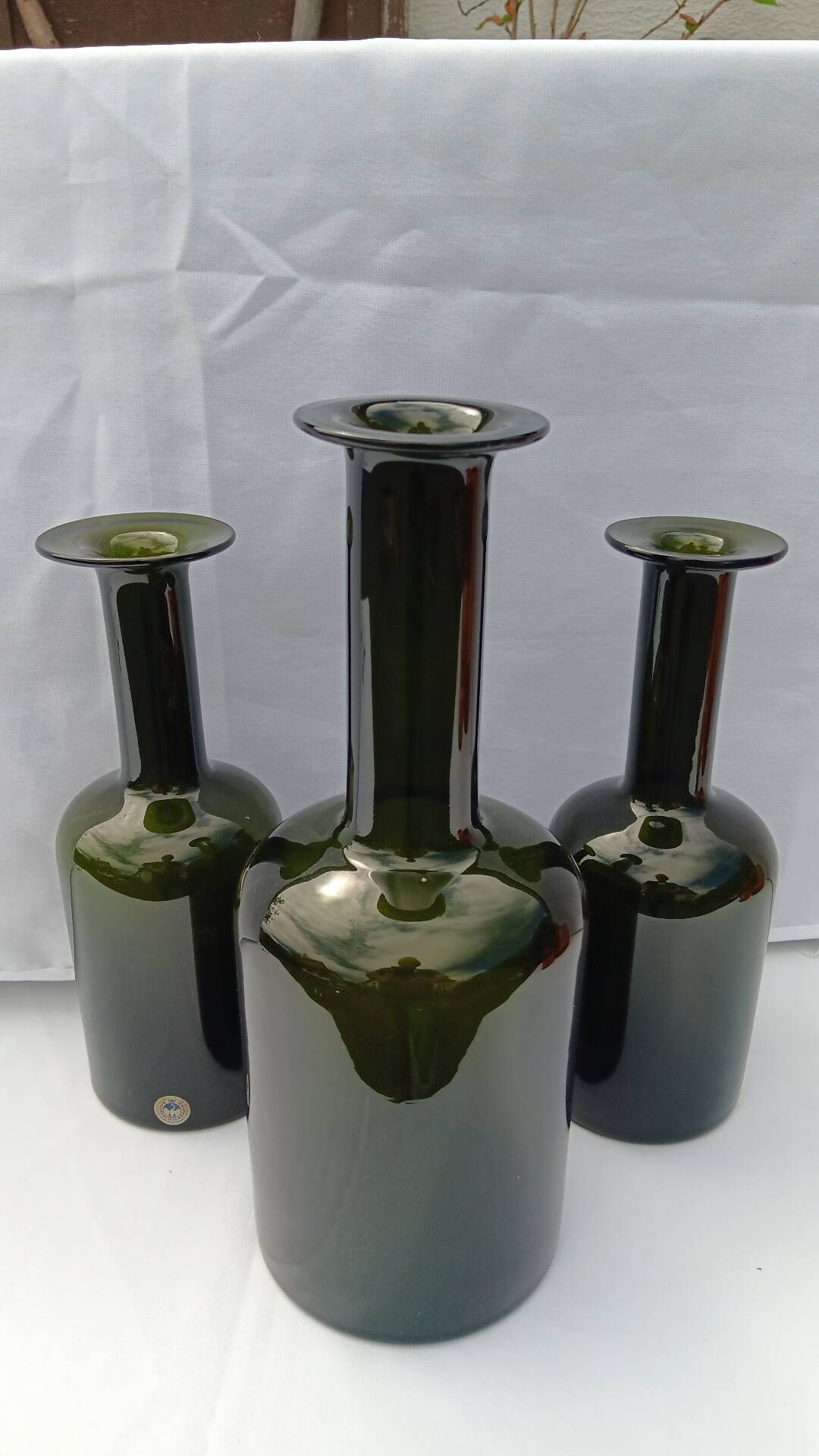Set of 3 gulvase from october brauer for holmegaard