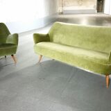Sofa sofa year 50/60 organic iced green style Kurt Ostervig Organic Sofa