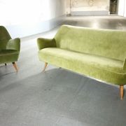 Sofa sofa year 50/60 organic iced green style Kurt Ostervig Organic Sofa