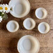 Set of vintage Fire King ramekins and bowls.