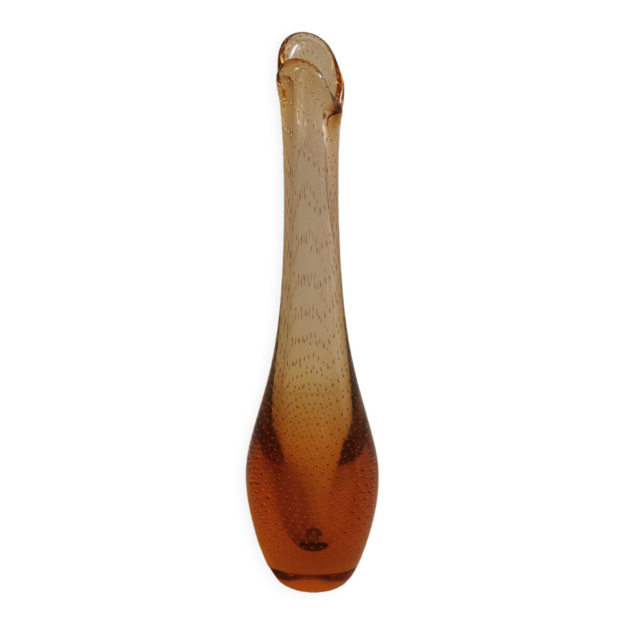 Golden orange orchid vase from Kastrup Glassworks 1950