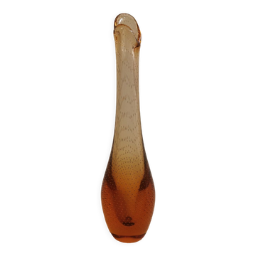 Golden orange orchid vase from Kastrup Glassworks 1950