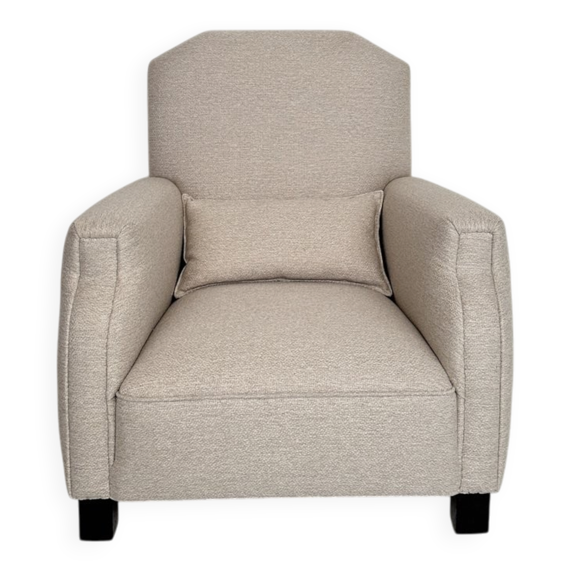 Vintage German Art Deco Armhair in White Fabric, 1920s