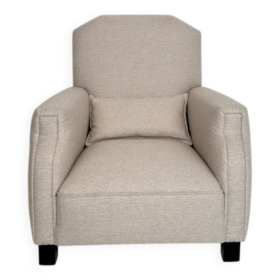 Fauteuil Art Déco allemand en tissu blanc, années 1920