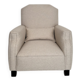 Fauteuil Art Déco allemand en tissu blanc, années 1920