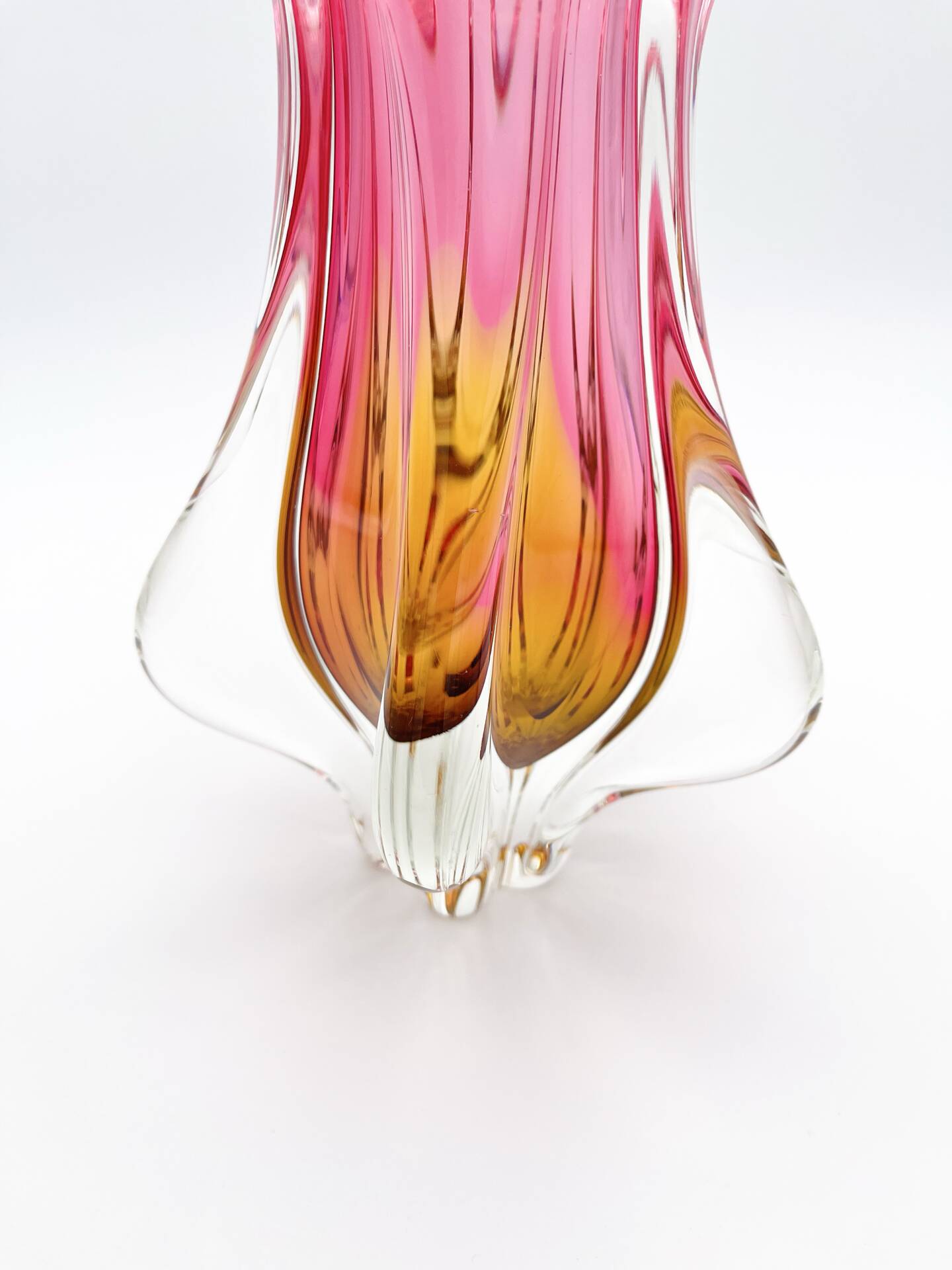 Organic Vase - Sommerso - Josef Hospodka - Bohemian Crystal - Circa 60