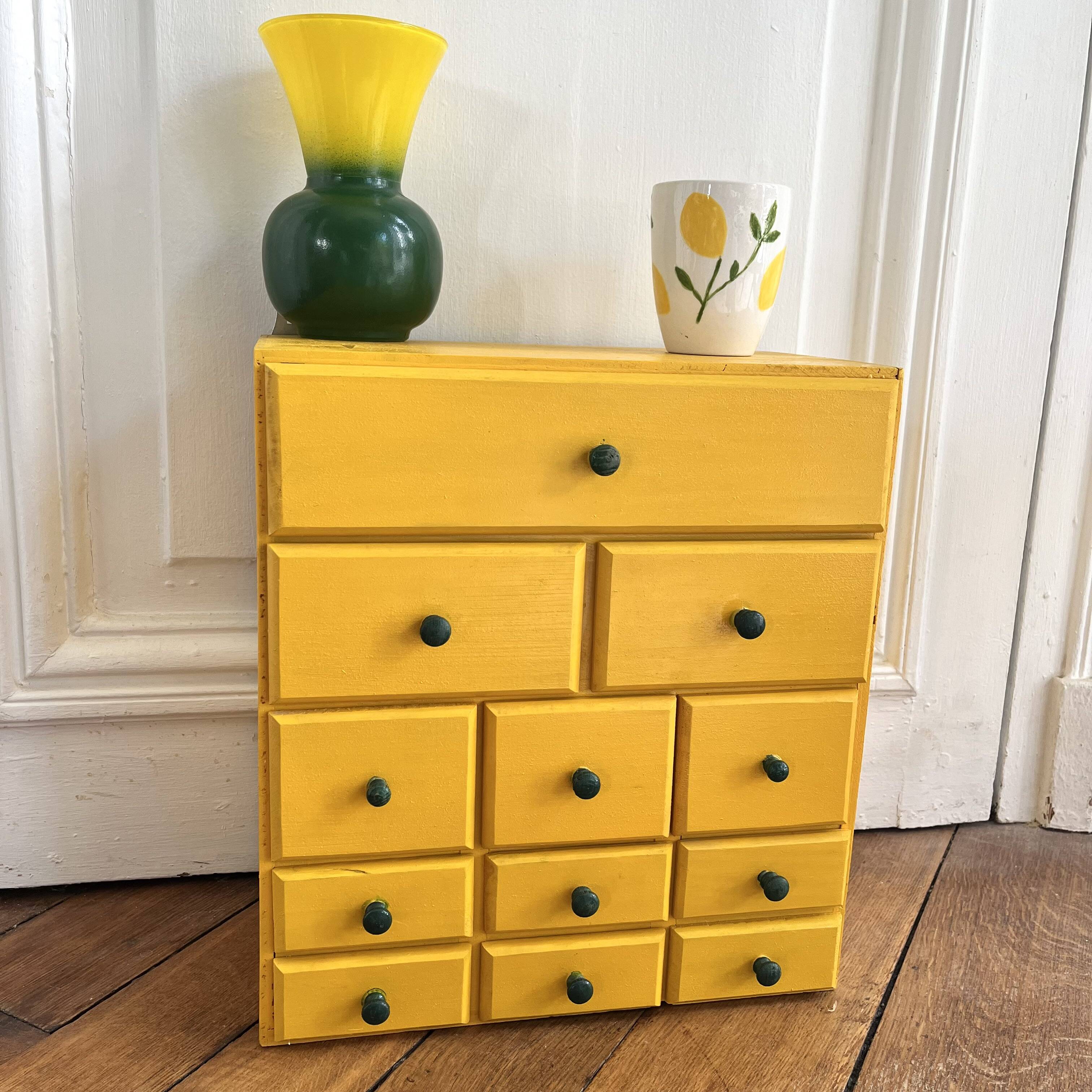 Casier étagère de rangement vintage à tiroirs