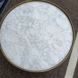 Table basse bouillotte ancienne plateau marbre style louis xvi