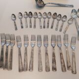 Silverware in silver metal