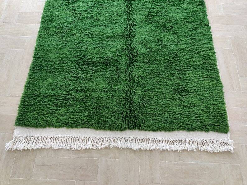 Green Berber rug 3/2 metres