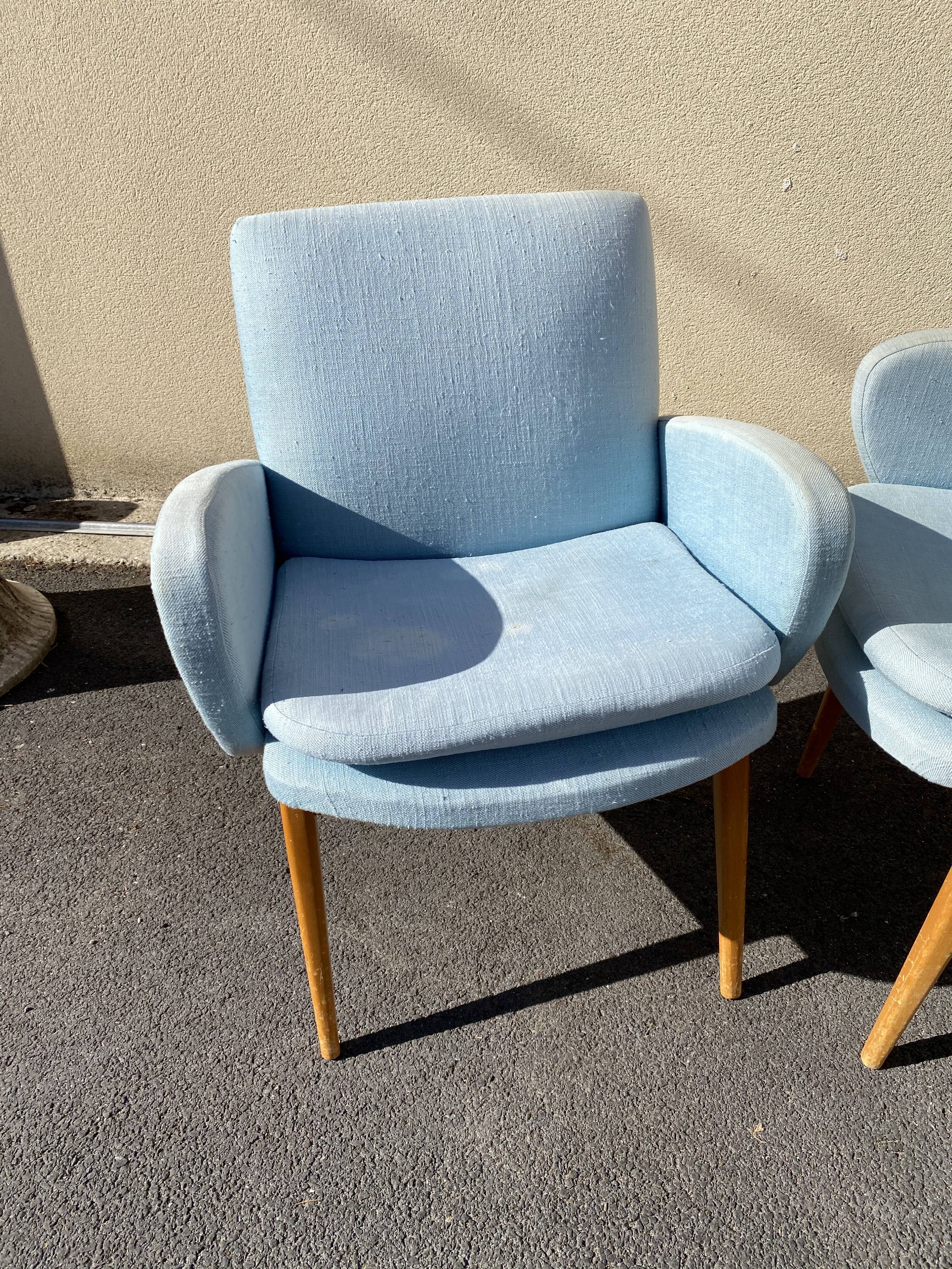 Pair of compass foot chairs