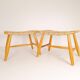 Pair of Swedish stools from the 1960s in lacquered birch, mid-century style.