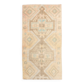 4x7 Soft Beige & Brown Oushak Vintage Rug 109x207Cm