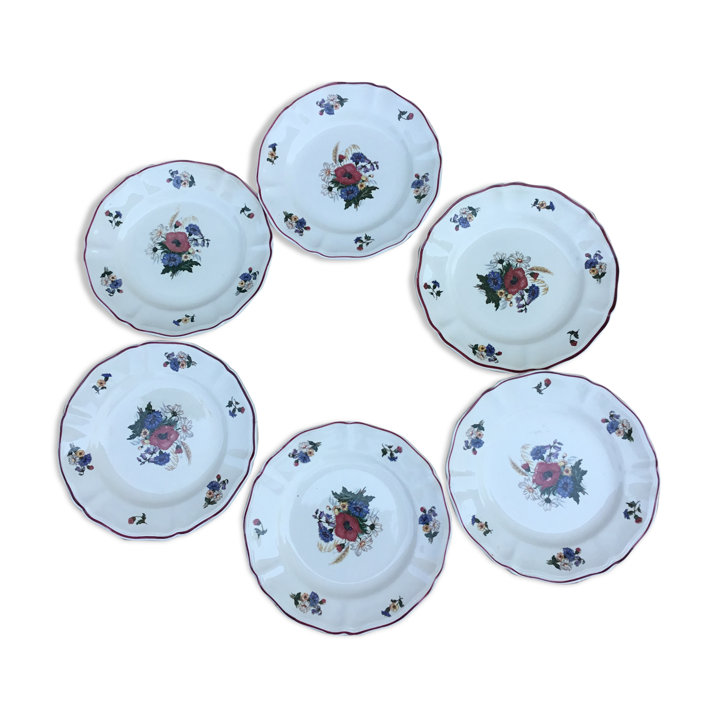 6 Dessert plates Agreste Sarreguemines