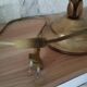 Lampe fleur vintage en laiton et verre