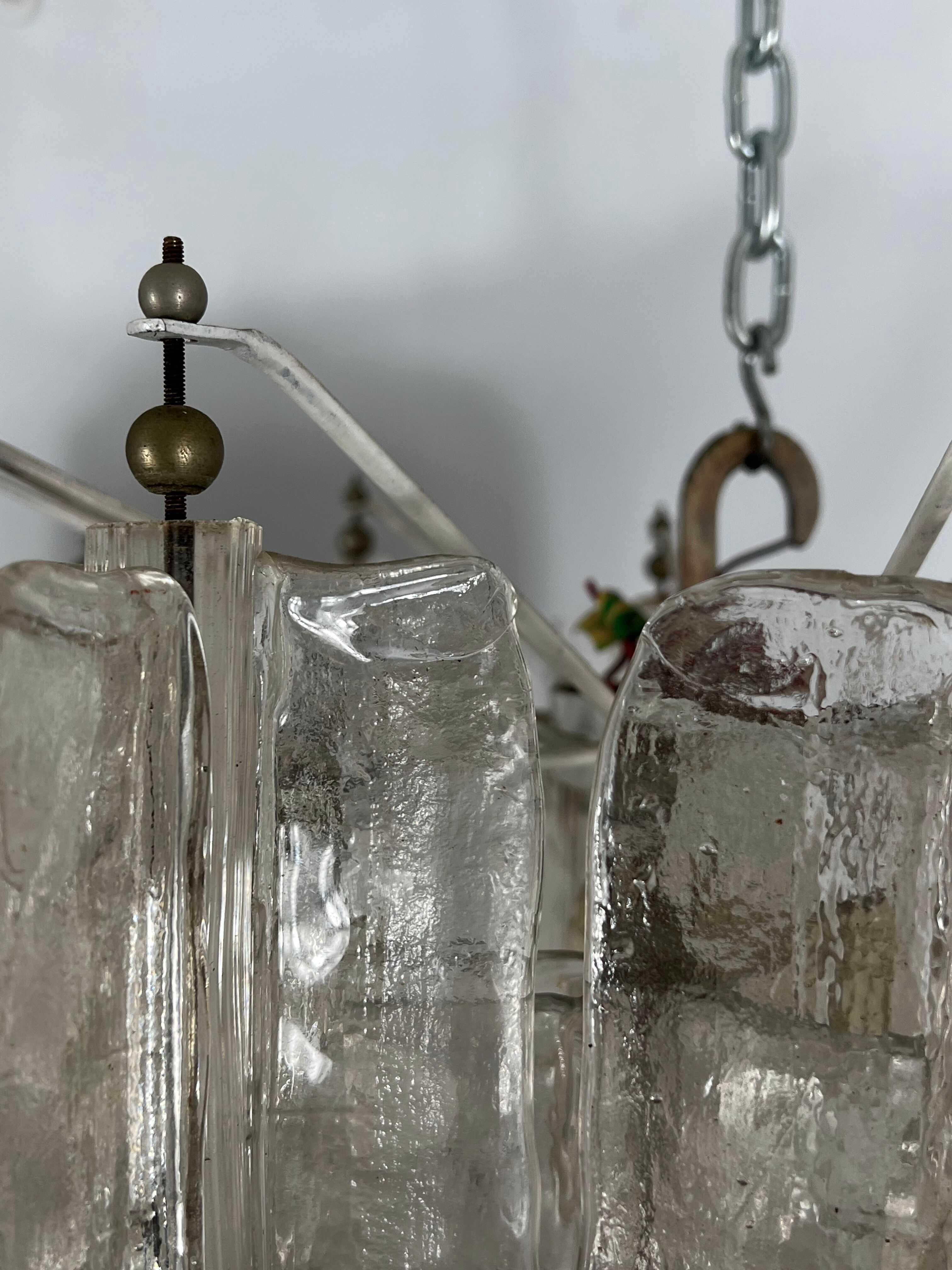 Pair of Murano glass chandeliers by Toni Zuccheri for Venini