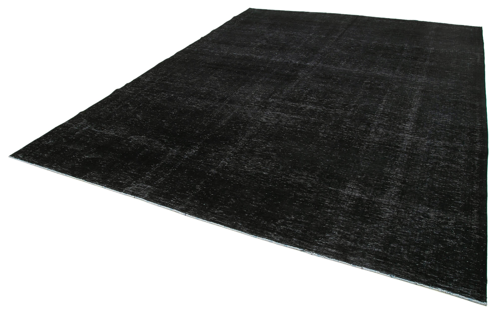 Handmade oriental overdyed 300 cm x 400 cm black wool carpet