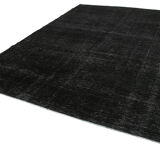 Handmade oriental overdyed 300 cm x 400 cm black wool carpet