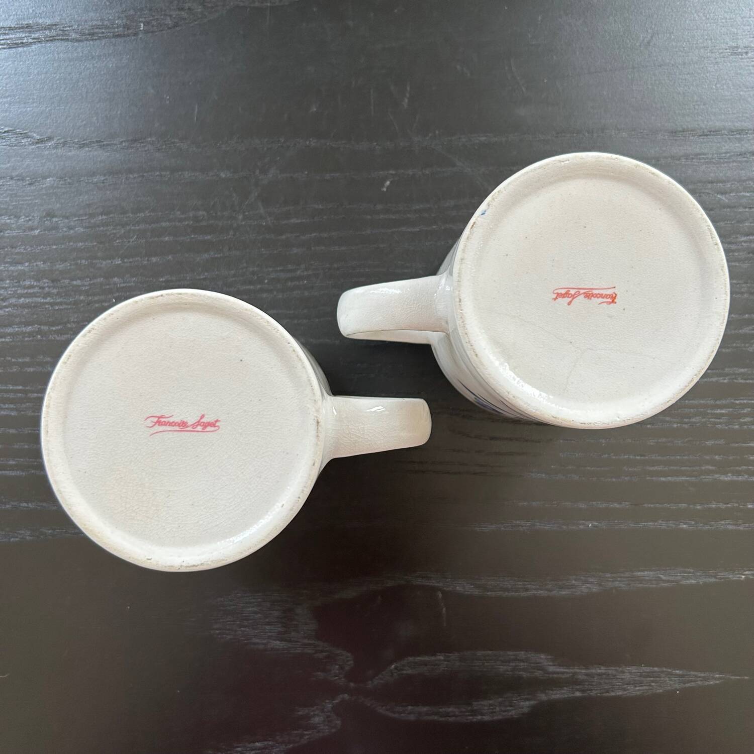 Pair of blue floral decor mugs