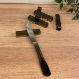 5 knife holders in smoked glass