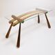 Mid-century side table by Max Kment, maple, cord, Austria, 1950s