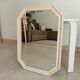 Vintage octagonal white lacquered mirror