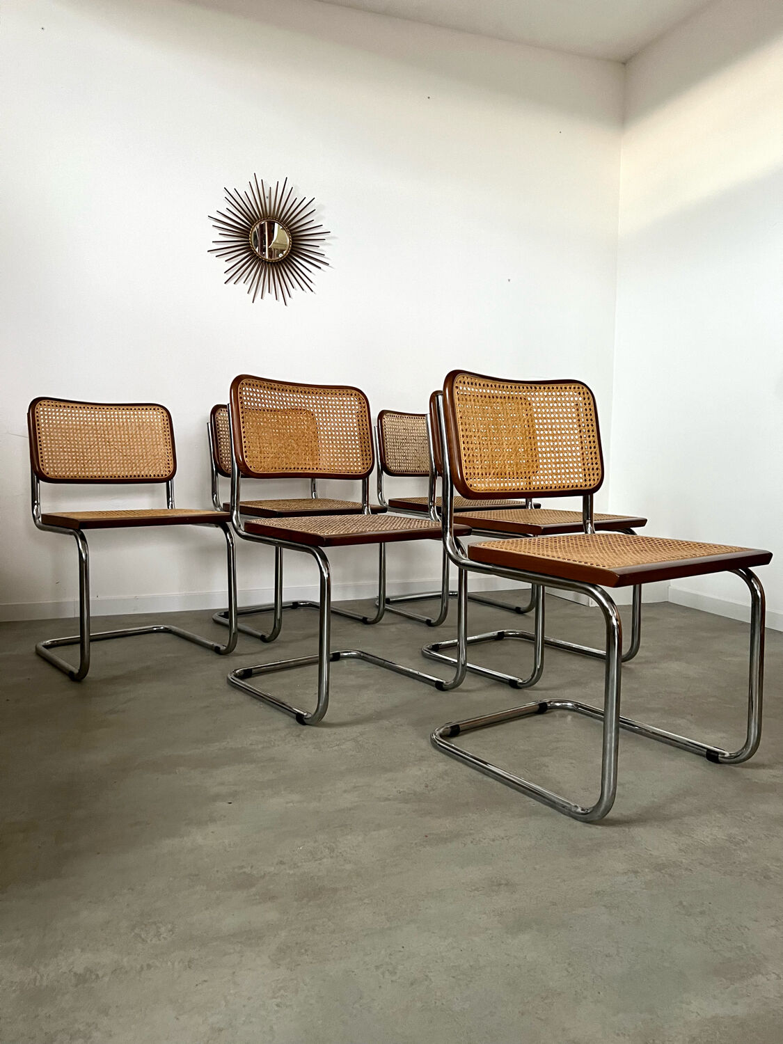 Lot de 6 chaises Cesca B32 Marcel Breuer, 1970