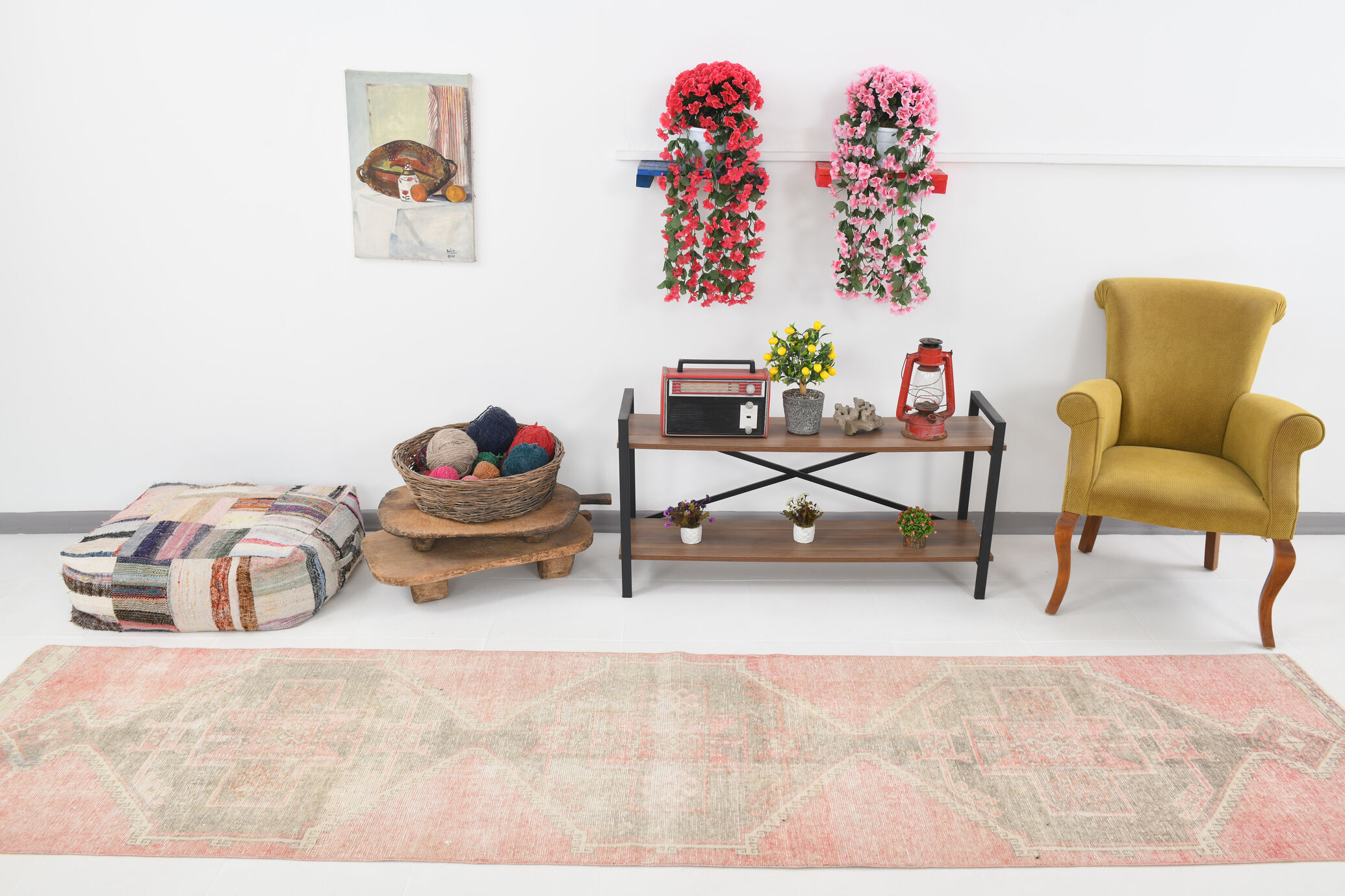 3x12 rustic red turkish runner rug, 88x364cm