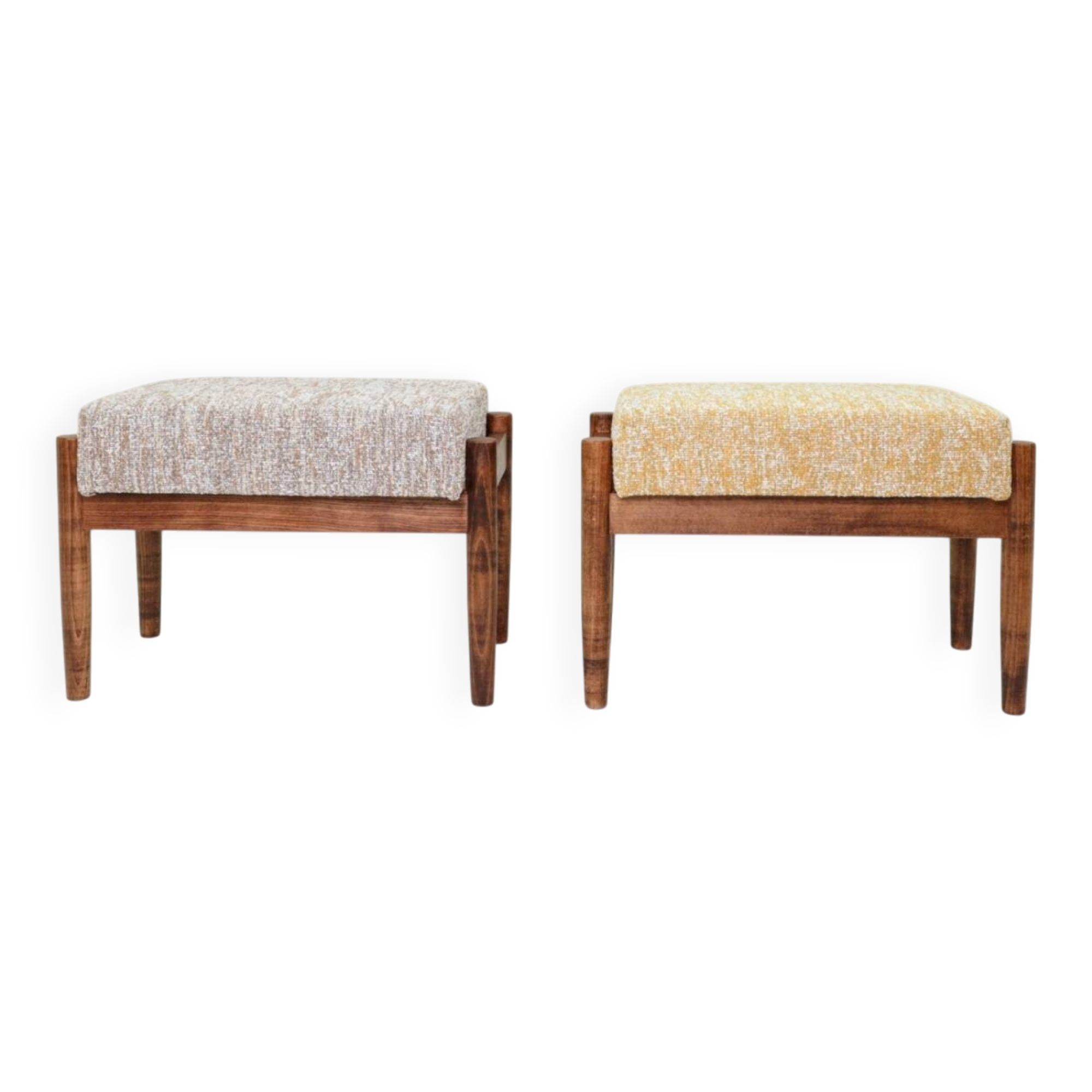 Scandinavian stool yellow mellow chocolate brown granola Set of 2