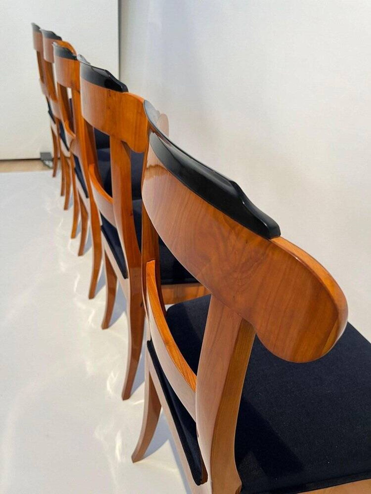 Biedermeier Chairs in Cherry Wood, Germany, 1830s, Set of 5