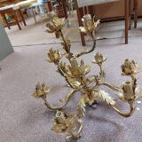 9-light golden flower chandelier
