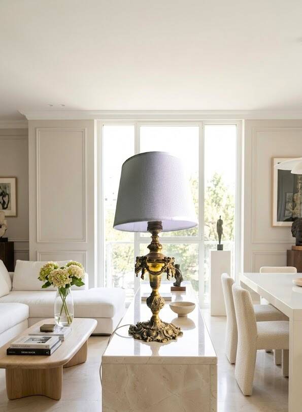 Belgian bronze lamp in Neoclassical style (circa 1910 - 1920)