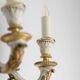 Pair of Louis XVI style wall lights in gilded and lacquered wood. Circa 1900.