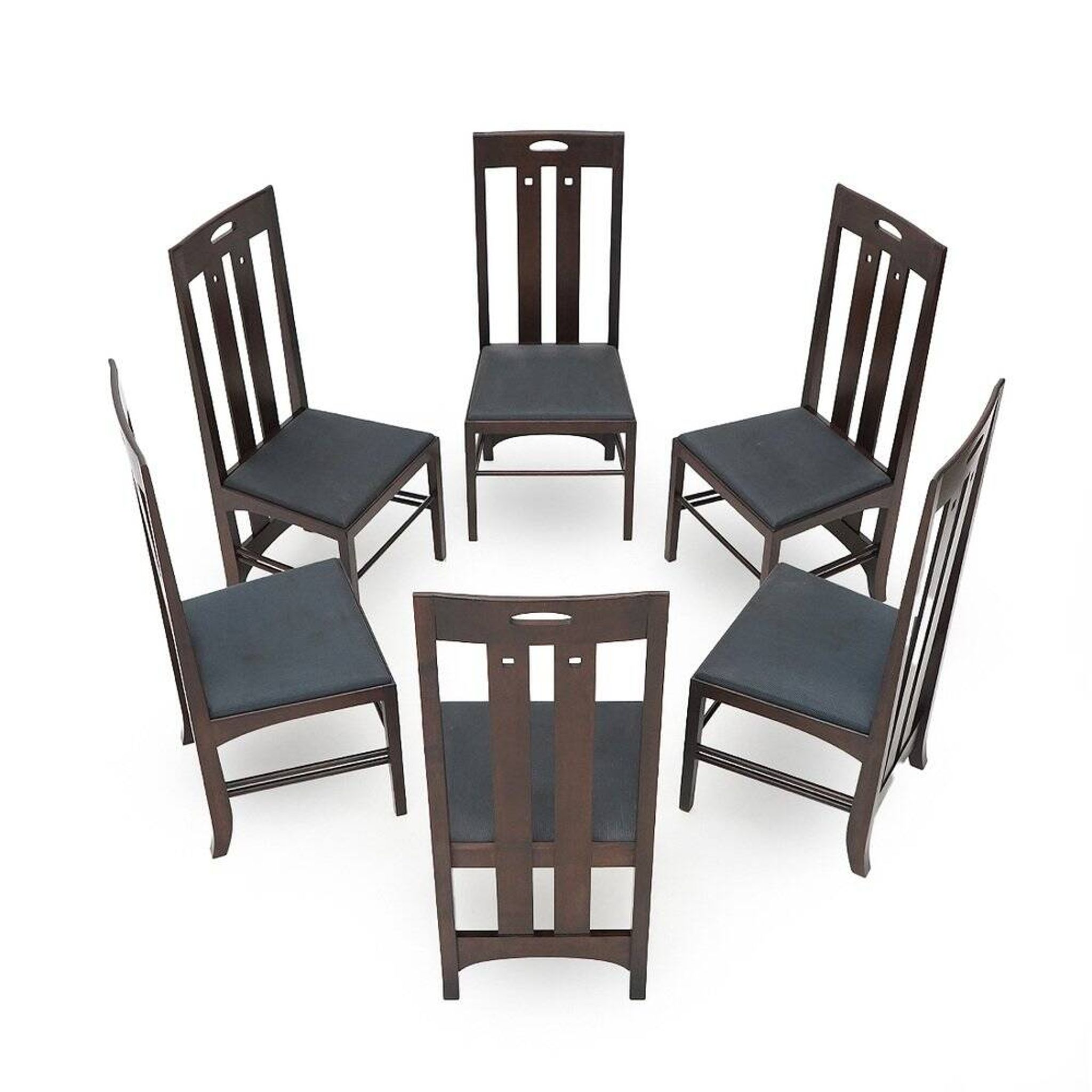 Ingram chairs by Charles Rennie Mackintosh for Cassina, 1980s, set of 6.