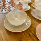 Set of 8 vintage cups and subcups, pastel Arcopal