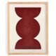 Duo of abstract paintings in burgundy on paper signed Eawy.