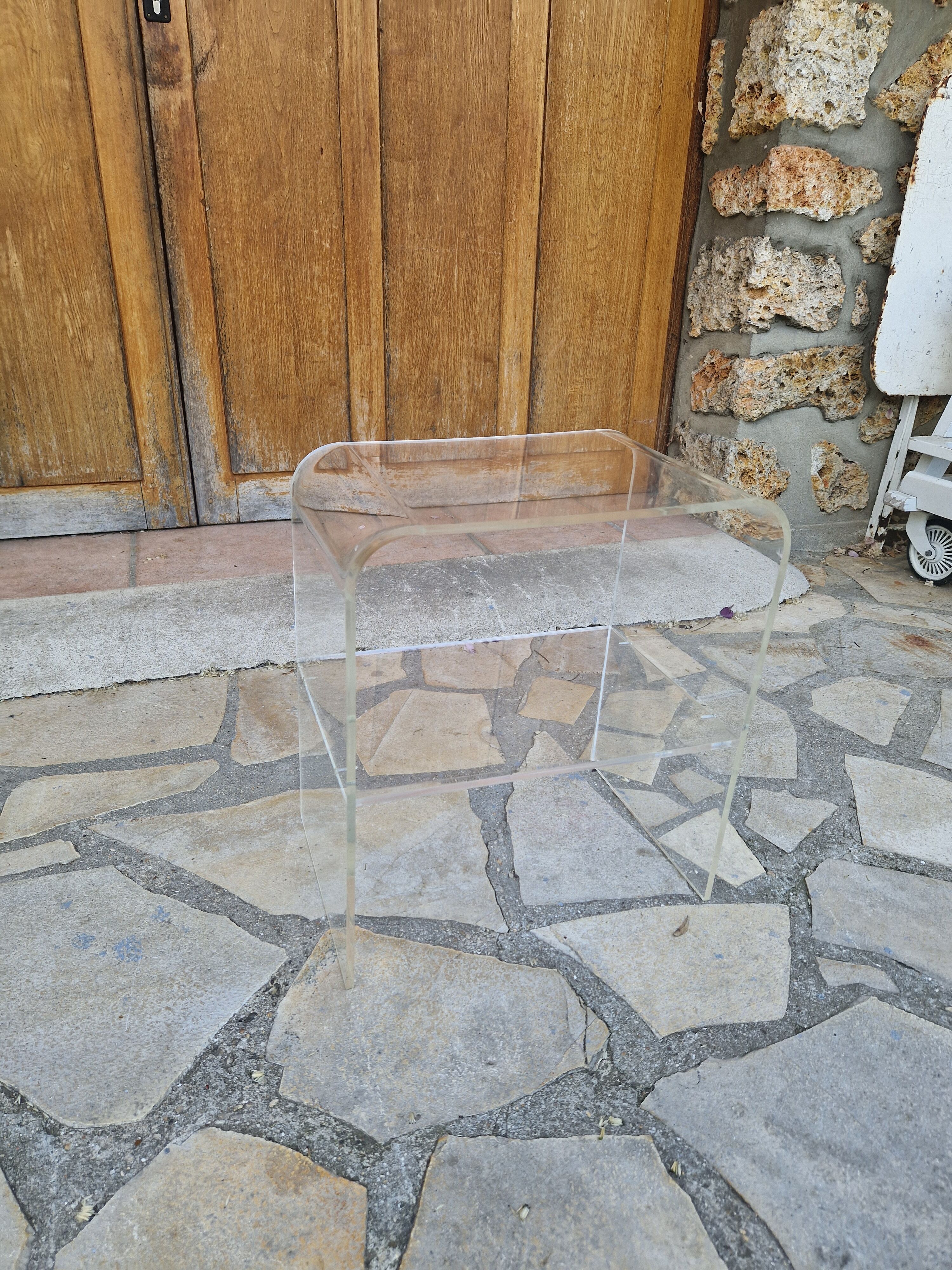 Vintage plexiglass bedside table