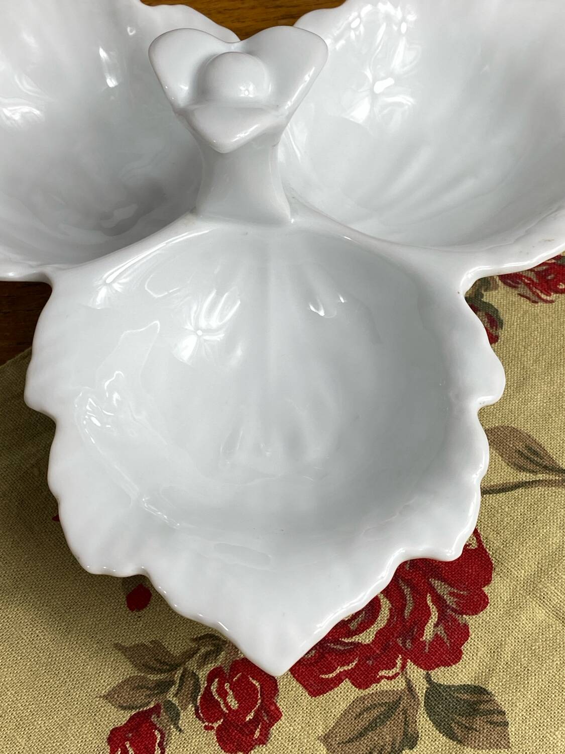 Segmented serving dish, leaf shape, porcelain, Bavaria