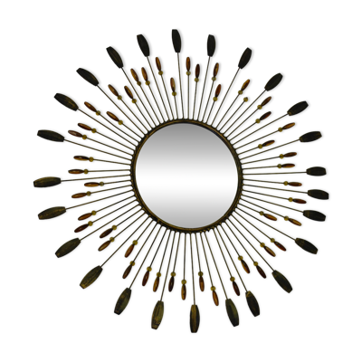 Miroir soleil vintage Chaty Vallauris Diamètre : 50 cm