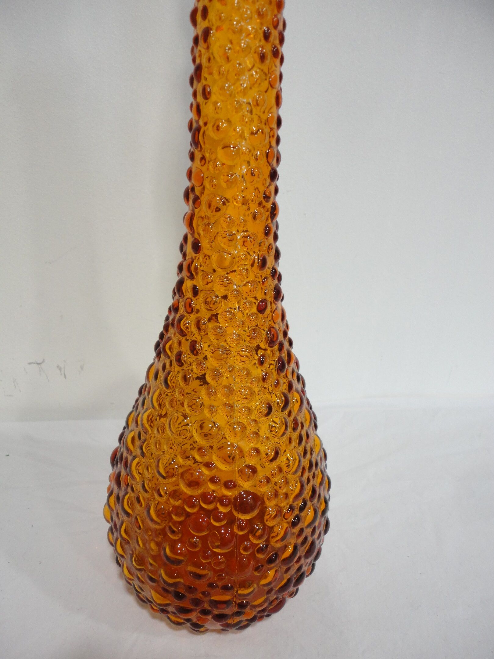 Large "bubbles" brown glass decanter