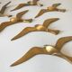 Lot de 7 oiseaux laiton vintage 1960