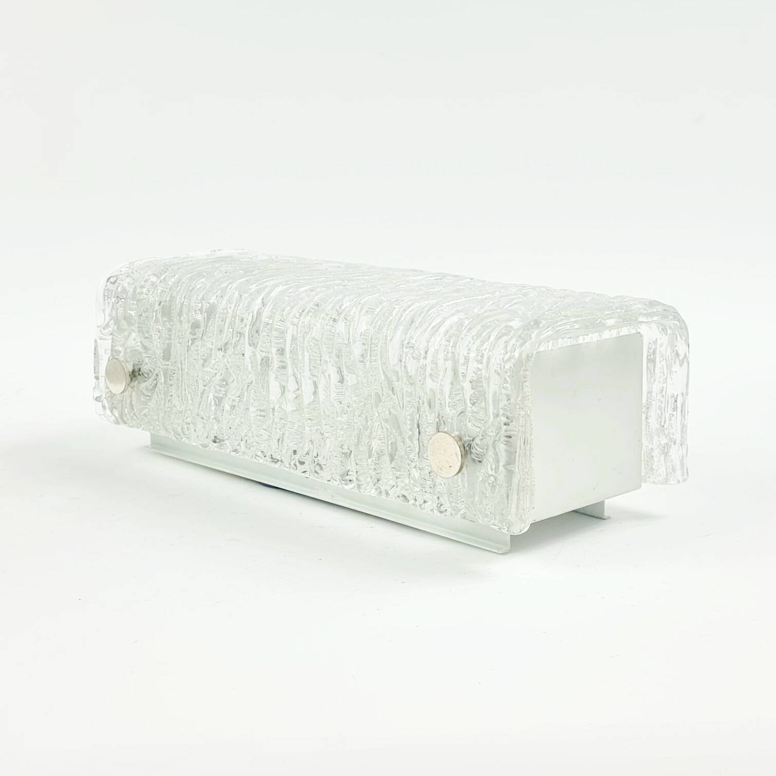 Mid-Century Murano Ice Glass Wall Light from Kaiser, Germany, 1960s