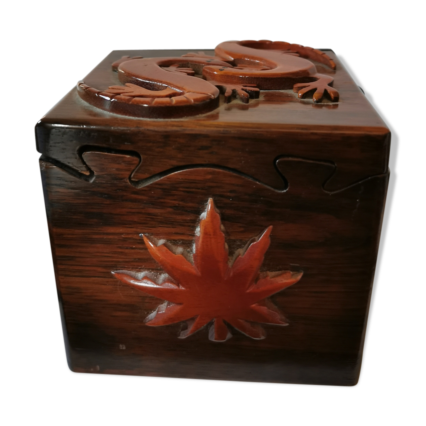 Exotic wooden secret box