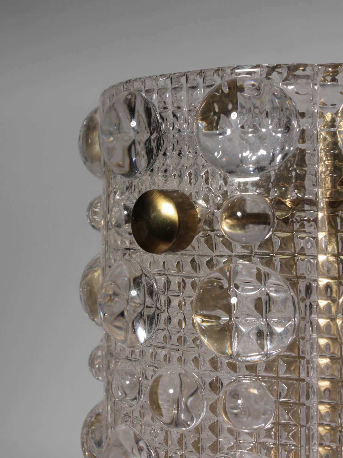 Carl Fagerlund Bubble Crystal Glass And Brass Sconce, For Orrefors